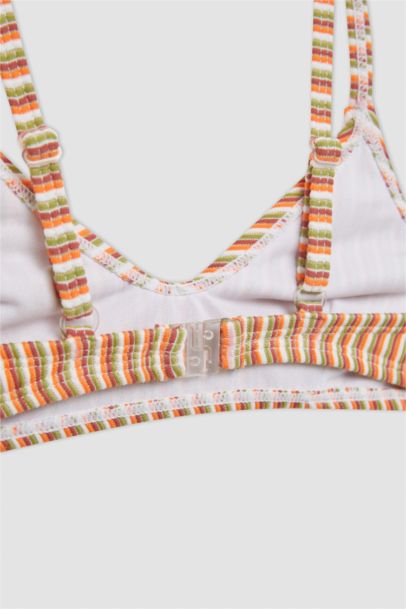 طقم بكيني بناتي مخطط ملون - قطعتين