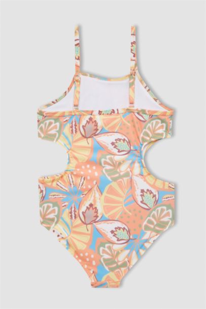 Girl Slim Fit Printed Swimsuit