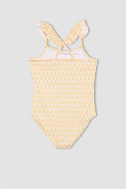 Girl Floral Patterned Swimsuit