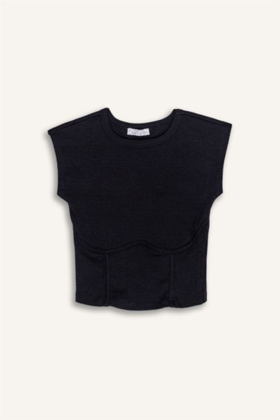 Slim Fit Crew Neck Camisole Short Sleeve T-Shirt