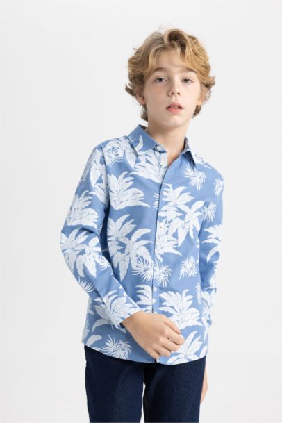 Boy Regular Fit Polo Neck Long Sleeve Shirt