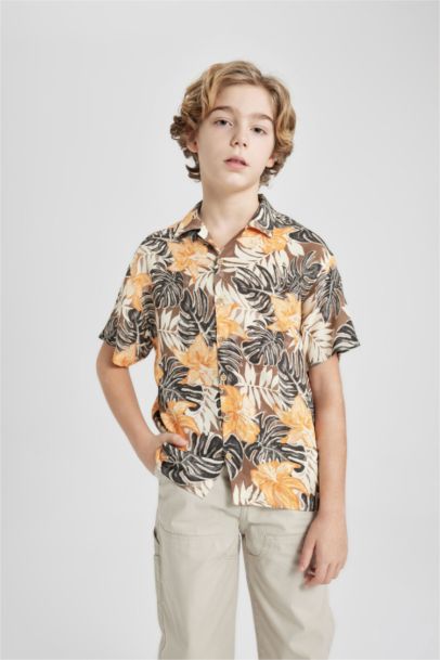 قميص بولو اولادي نص كم فيسكوز اوفر سايز