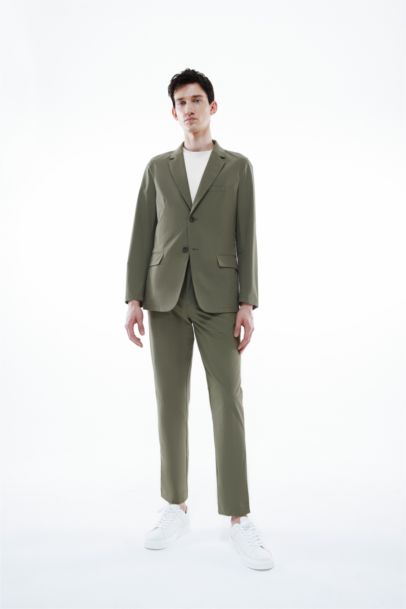 Regular Fit Buttoned Lined Basic Blazer Jacket