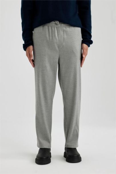 Pantolon Relax Fit Beli Bağcıklı Cepli Basic Düz Düz Paça