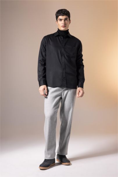 Pantolon Relax Fit Beli Bağcıklı Cepli Basic Düz Düz Paça