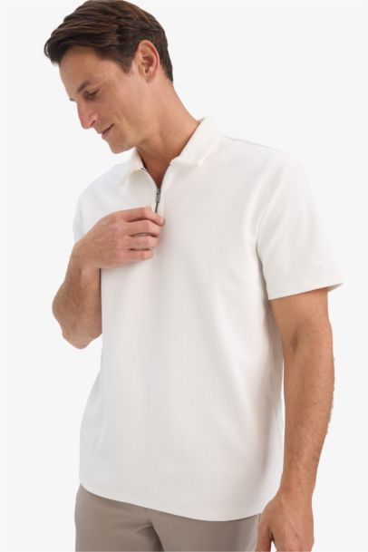 Regular Fit Pleat Polo T-Shirt