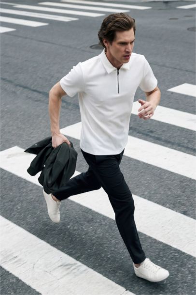 Regular Fit Pleat Polo T-Shirt