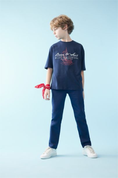 Boy Regular Fit Standard Leg Gabardine Trousers