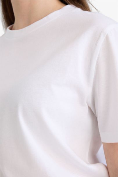 Regular Fit Crew Neck Basic Cotton T-Shirt