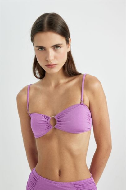 Shiny Fabric Bikini Top