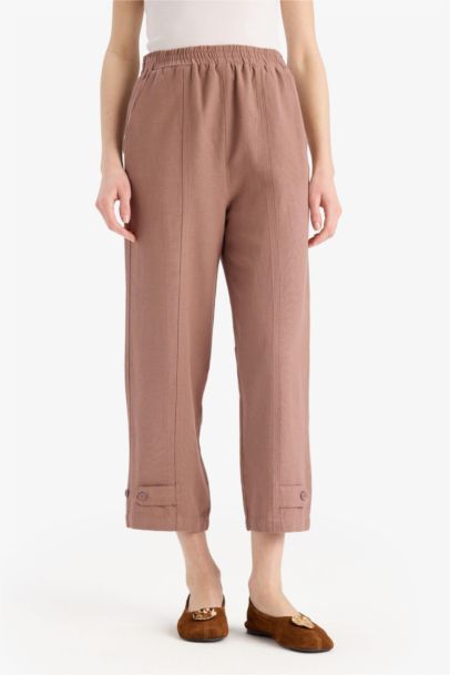 بنطرون بيزك سادة قصة عادية من مزيج الكتان