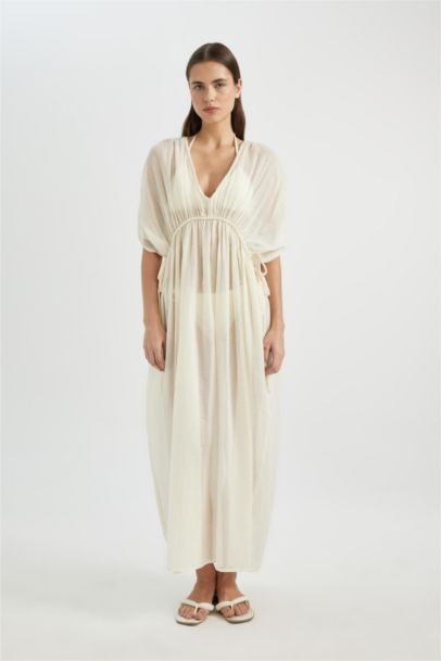 Fall in Love Regular Fit Cotton Beach Dress