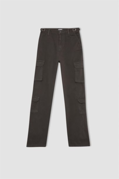 Straight Fit Cargo Gabardine Trousers