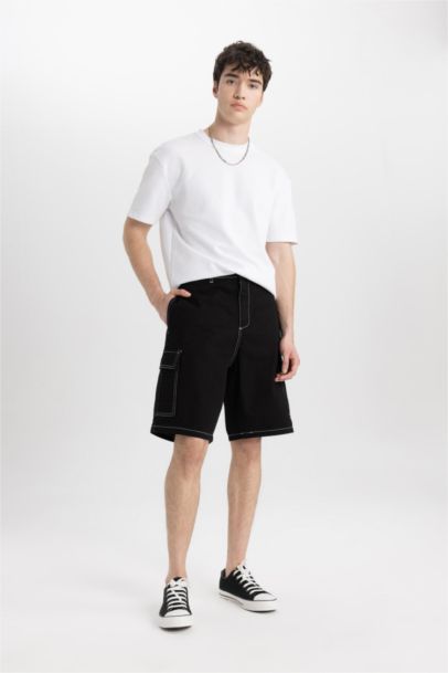 Relax Fit Gabardine Regular Hem Bermuda
