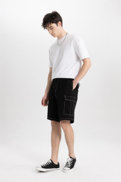 Relax Fit Gabardine Regular Hem Bermuda