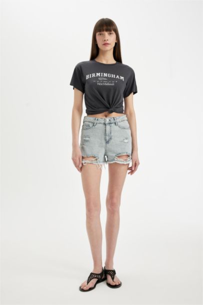 High Waist Denim Shorts