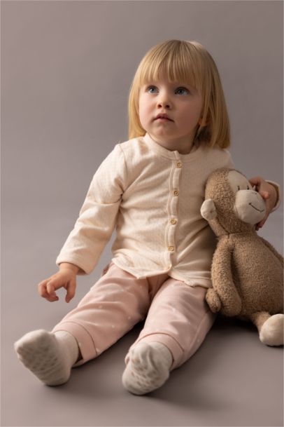 Baby Girl Cotton Cardigan Snap Body 2 Piece Set