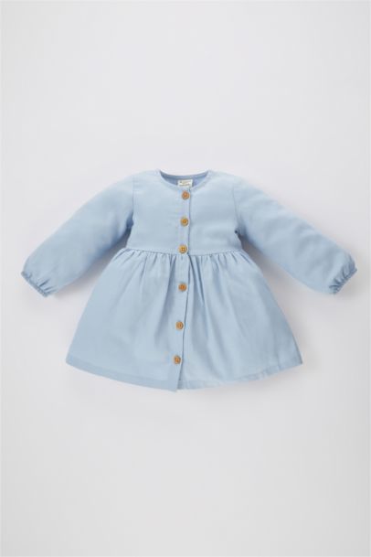 Baby Girl Long Sleeve Twill Dress