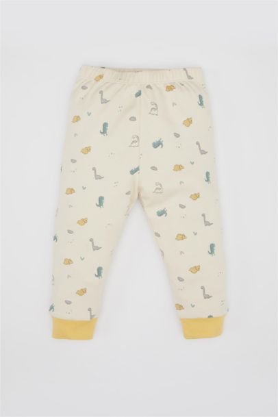 سيت بيجاما ولادي محبوك بطبعة ديناصور - قطعتين