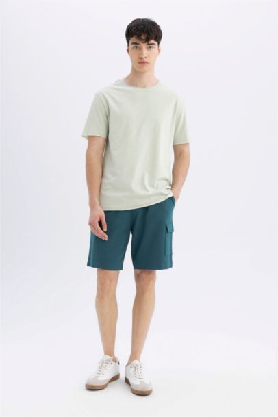 Regular Fit Crew Neck Dirty Short Sleeve T-Shirt