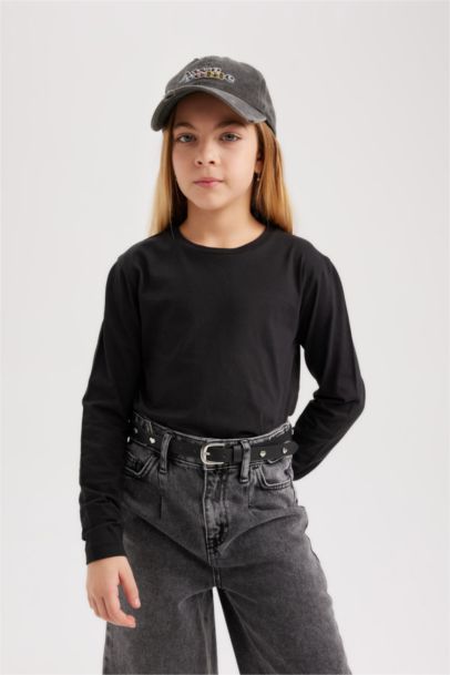 Girl Regular Fit Crew Neck Long Sleeve T-Shirt