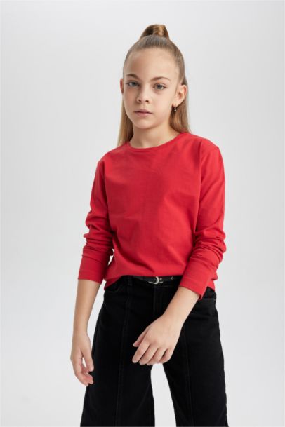 Girl Regular Fit Crew Neck Long Sleeve T-Shirt