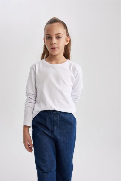 Girl Regular Fit Crew Neck Long Sleeve T-Shirt