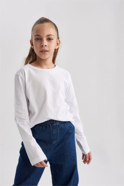 Girl Regular Fit Crew Neck Long Sleeve T-Shirt