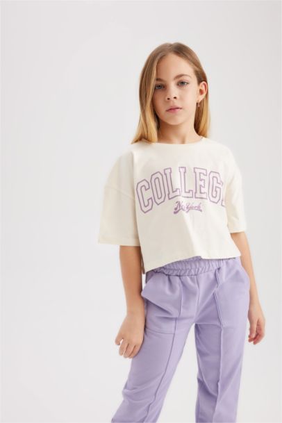 Girl 2 Piece Short Sleeve Crop T-Shirt