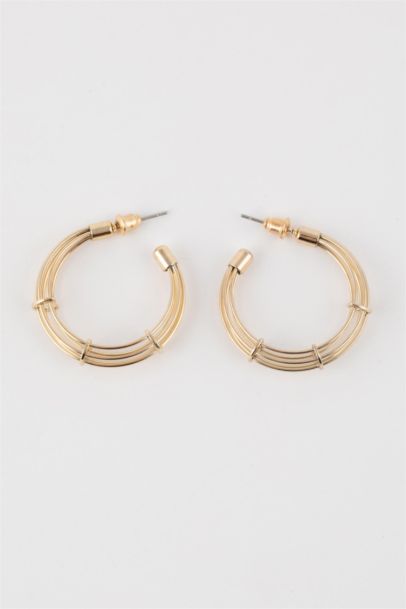 Woman Hoop Gold Earrings