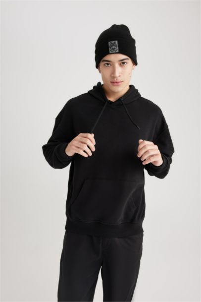 سويت شيرت اوفر سايز بغطاء للرأس بجيب