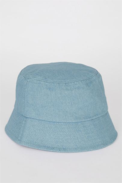 Boy Label Printed Denim Bucket Hat