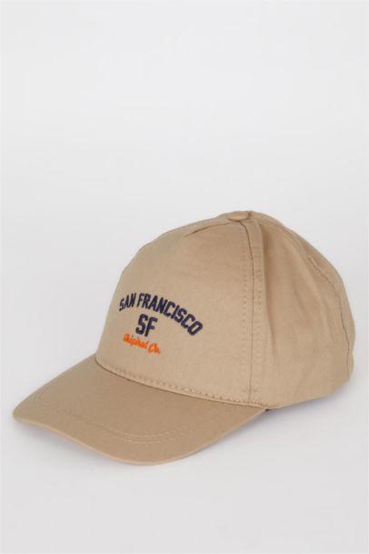 Boy Embroidered Cotton Cap