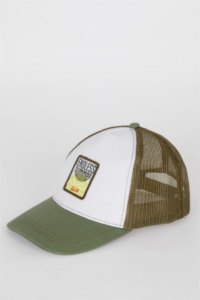 Boy Label Printed Gabardine Cap