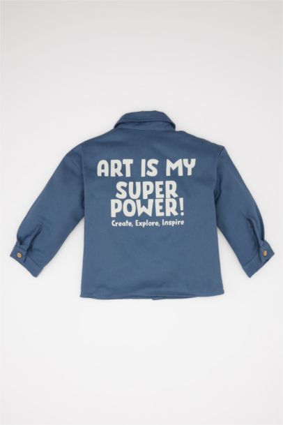 Chemise en gabardine imprimée au dos pour bébé garçon