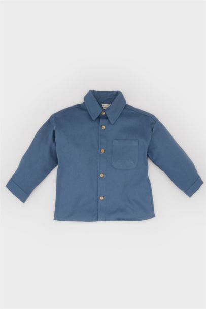 Chemise en gabardine imprimée au dos pour bébé garçon