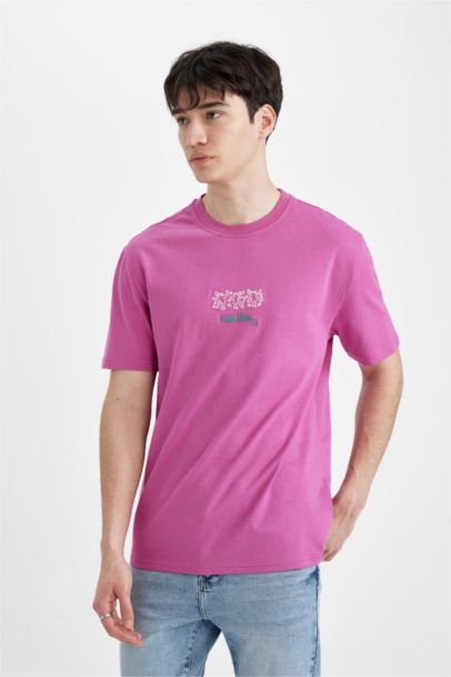 Regular Fit Keith Haring Licensed Crew Neck Printed Short Sleeve T-Shirt