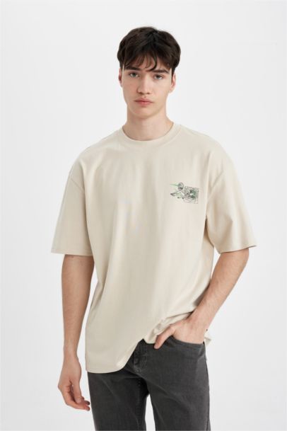 Oversize Fit Rick and Morty Licensed Crew Neck Printed Short Sleeve T-Shirt