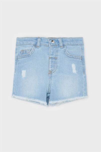 Baby Girl Regular Fit Denim Shorts