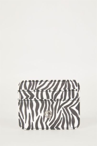 Woman Animal Printed Faux Leather Card Holder