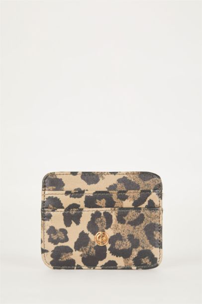 Woman Animal Printed Faux Leather Card Holder