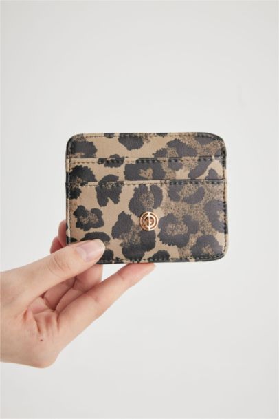 Woman Animal Printed Faux Leather Card Holder