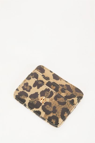 Woman Animal Printed Faux Leather Card Holder