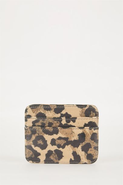 Woman Animal Printed Faux Leather Card Holder