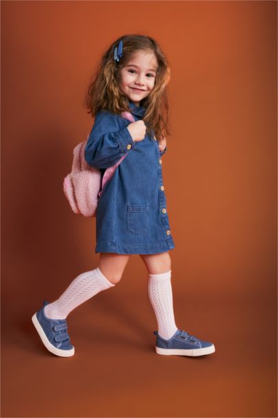 Baby Girl Long Sleeve Denim Dress