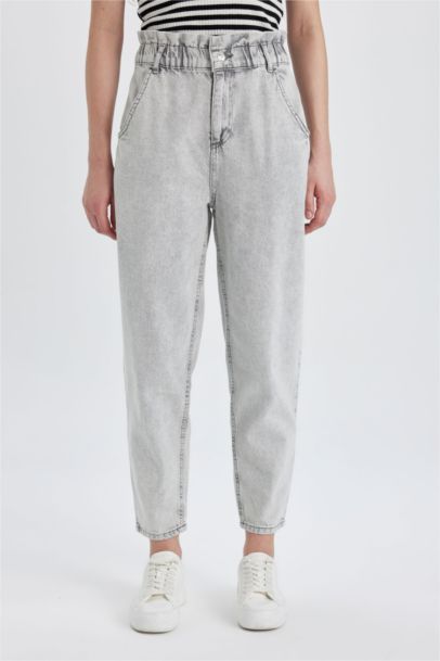 Paperbag High Waist Lightweight Ankle Length Jeans