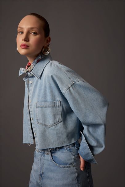 Crop Soft Denim Shirt