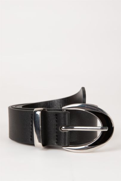 Woman Faux Leather Denim Belt