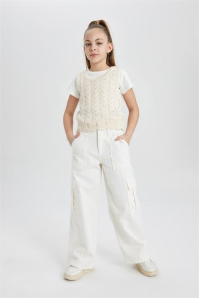 كروب توب بناتي بدون ردن بياخة مستديرة