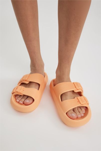 Woman High Sole Double Banded Eva Slippers